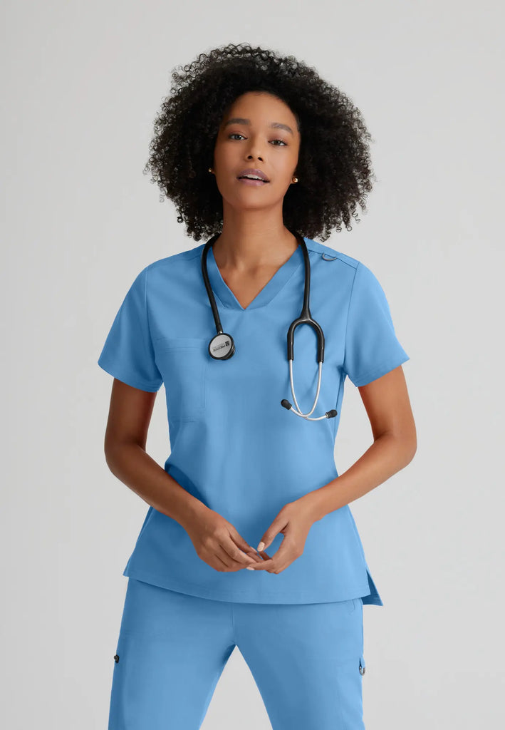 Barco Scrubs Women's Bree Top Ceil Blue | scrub-supply.com