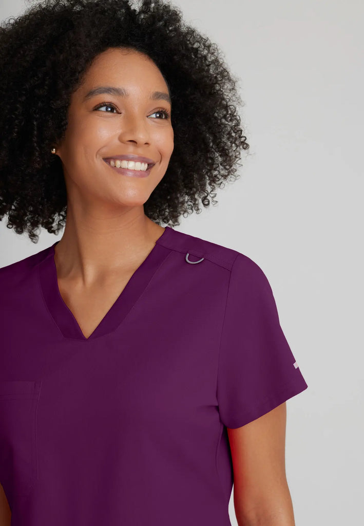 Barco Scrubs Women's Bree Top Wine | scrub-supply.com