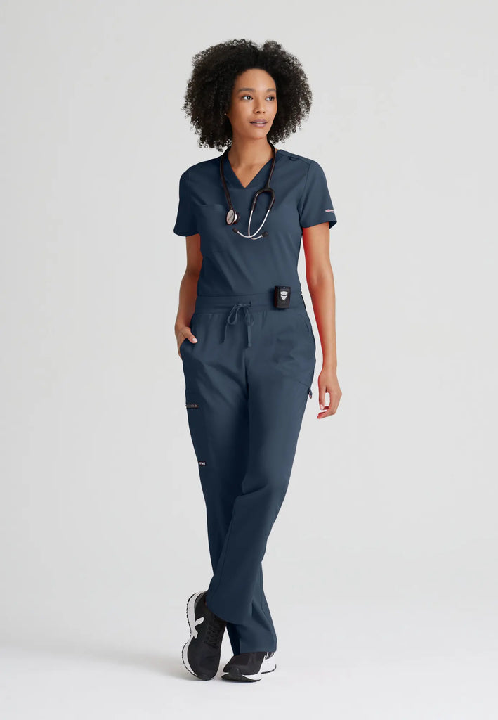 Barco Scrubs Women's Bree Top Steel | scrub-supply.com