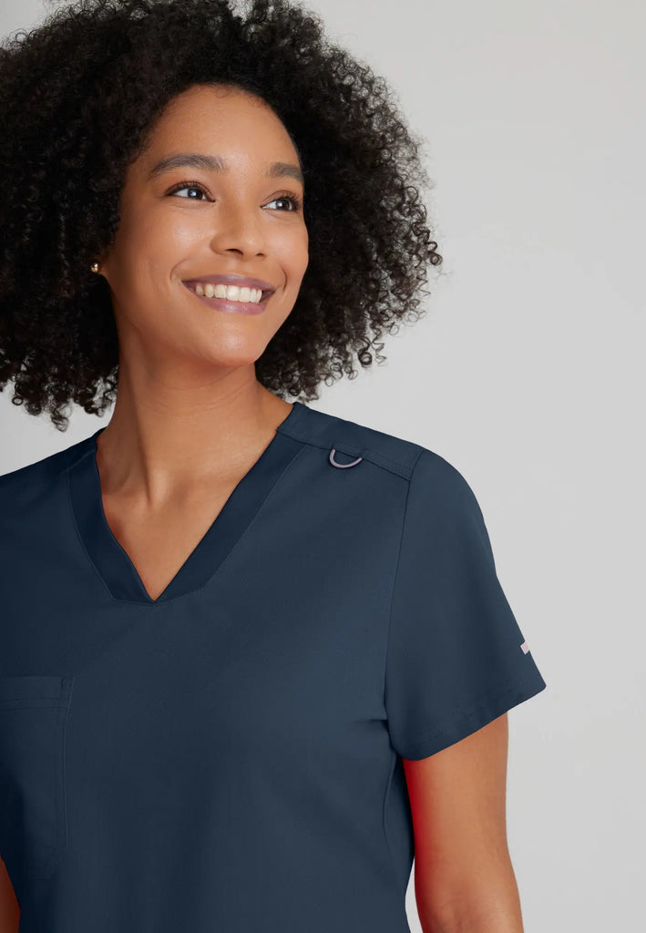 Barco Scrubs Women's Bree Top Steel | scrub-supply.com