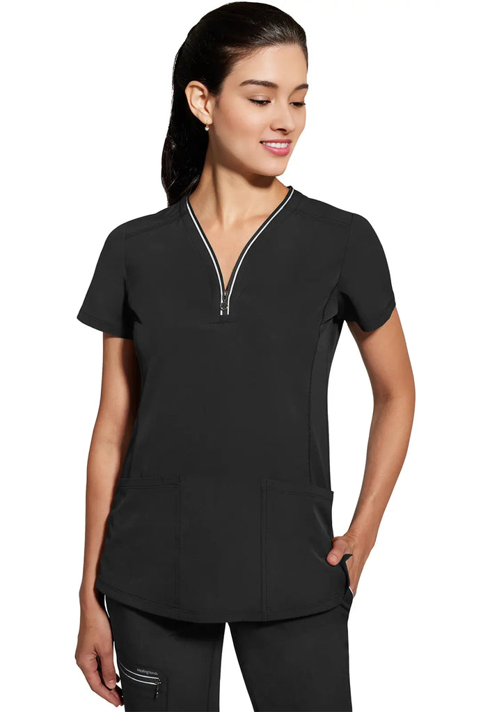 Healing Hands Scrubs Women's Sonia Top Black | scrub-supply.com