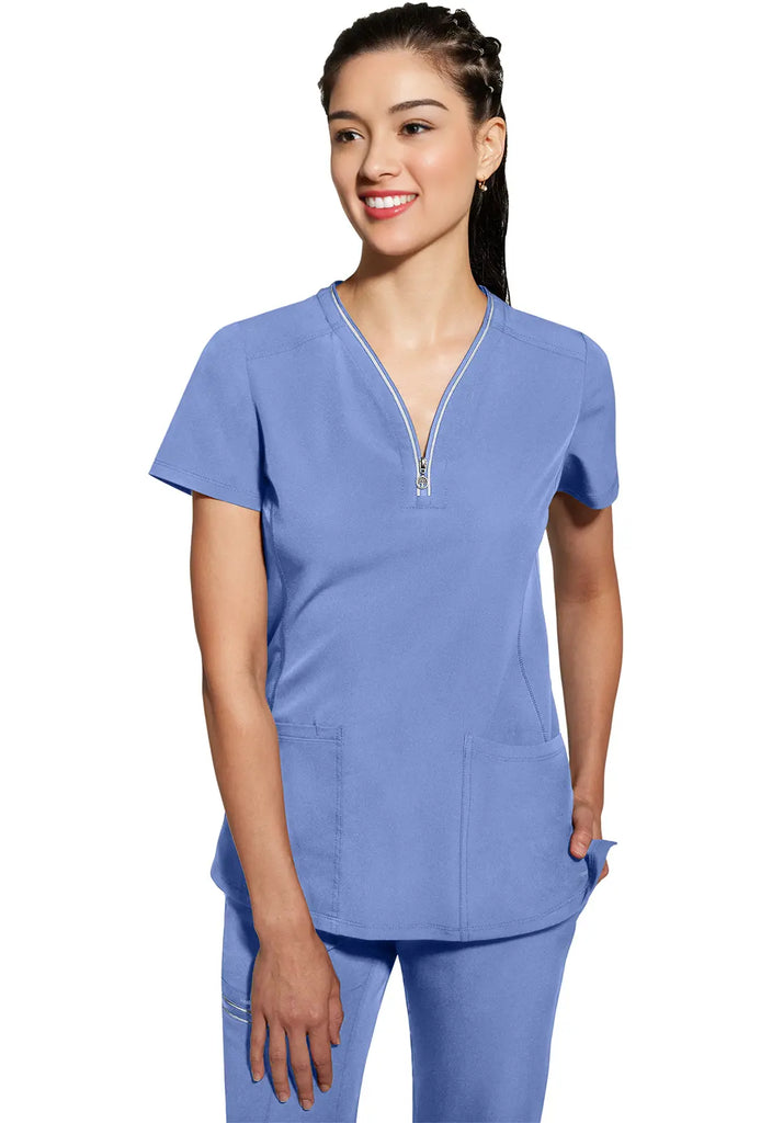 Healing Hands Scrubs Women's Sonia Top Ceil Blue | scrub-supply.com