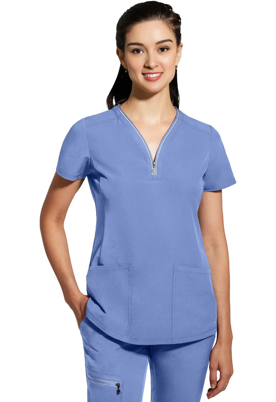 Healing Hands Scrubs Women's Sonia Top Ceil Blue | scrub-supply.com