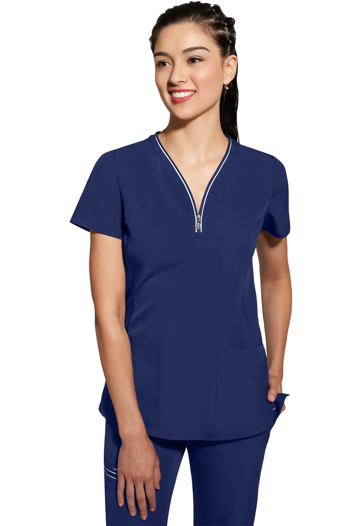 Healing Hands Scrubs Women's Sonia Top Navy | scrub-supply.com