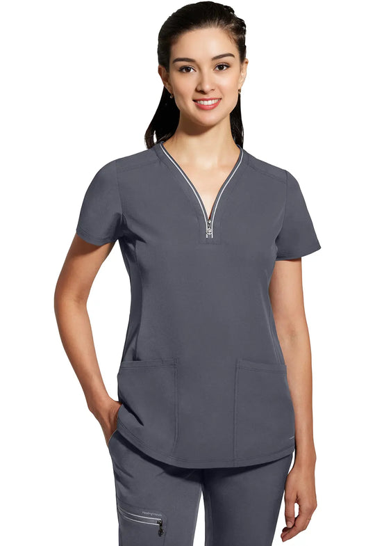 Healing Hands Scrubs Women's Sonia Top Pewter | scrub-supply.com