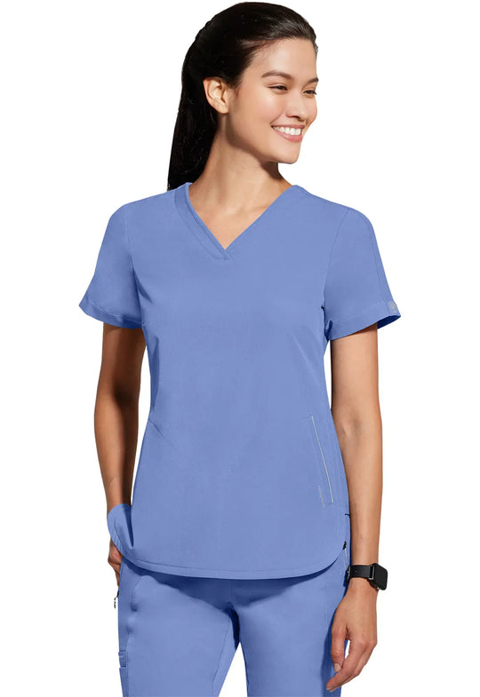 Healing Hands Scrubs Women's Skyler Top Ceil Blue | scrub-supply.com