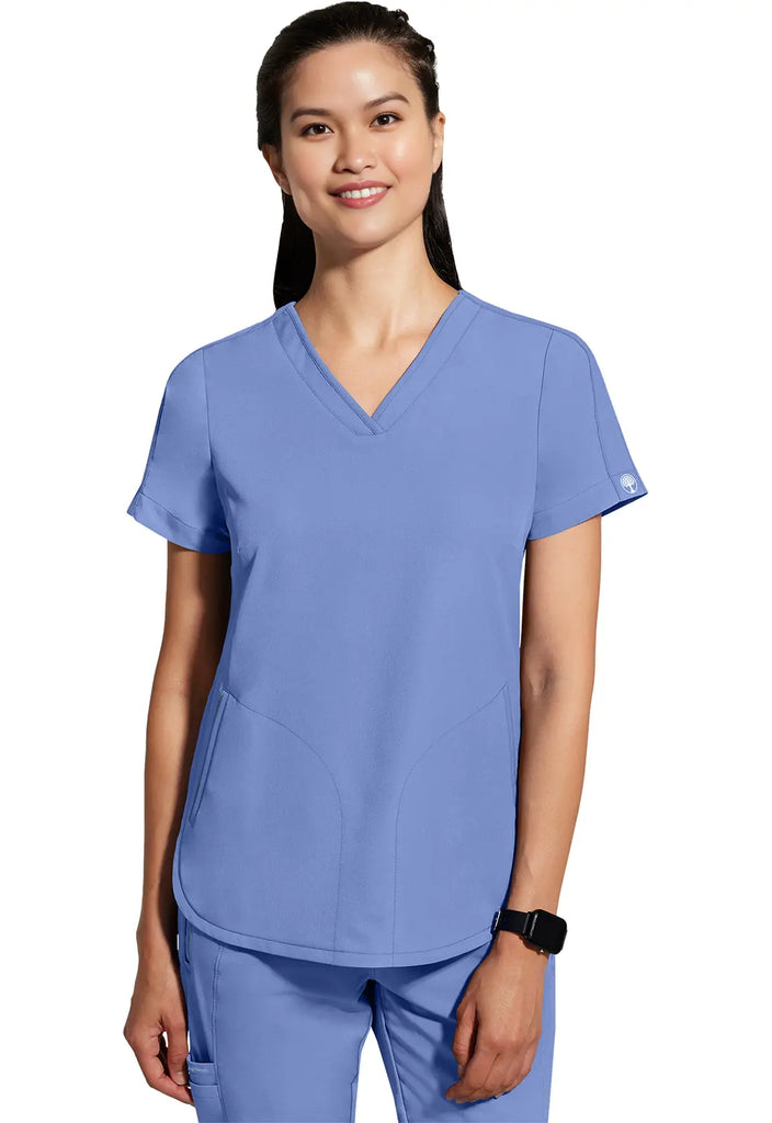 Healing Hands Scrubs Women's Skyler Top Ceil Blue | scrub-supply.com
