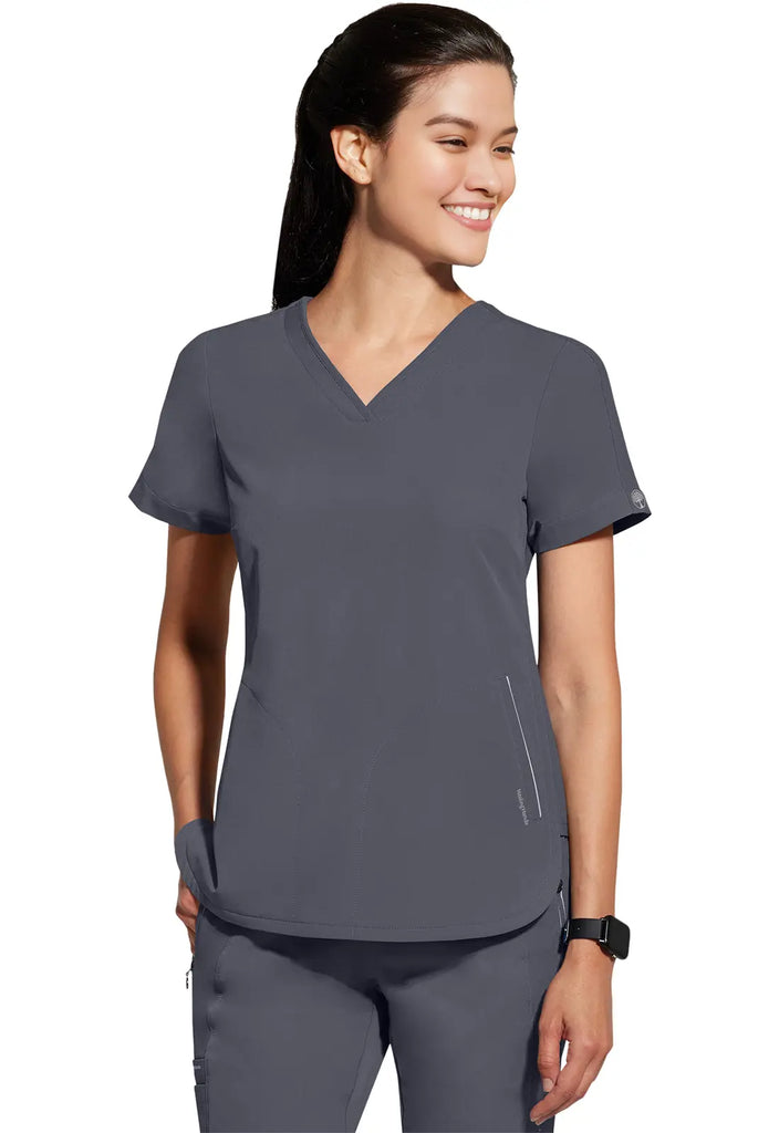 Healing Hands Scrubs Women's Skyler Top Pewter | scrub-supply.com