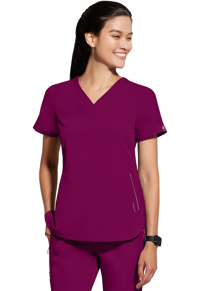 Healing Hands Scrubs Women's Skyler Top Wine | scrub-supply.com