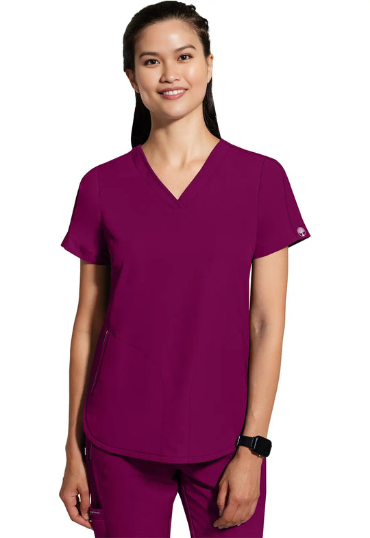 Healing Hands Scrubs Women's Skyler Top Wine | scrub-supply.com
