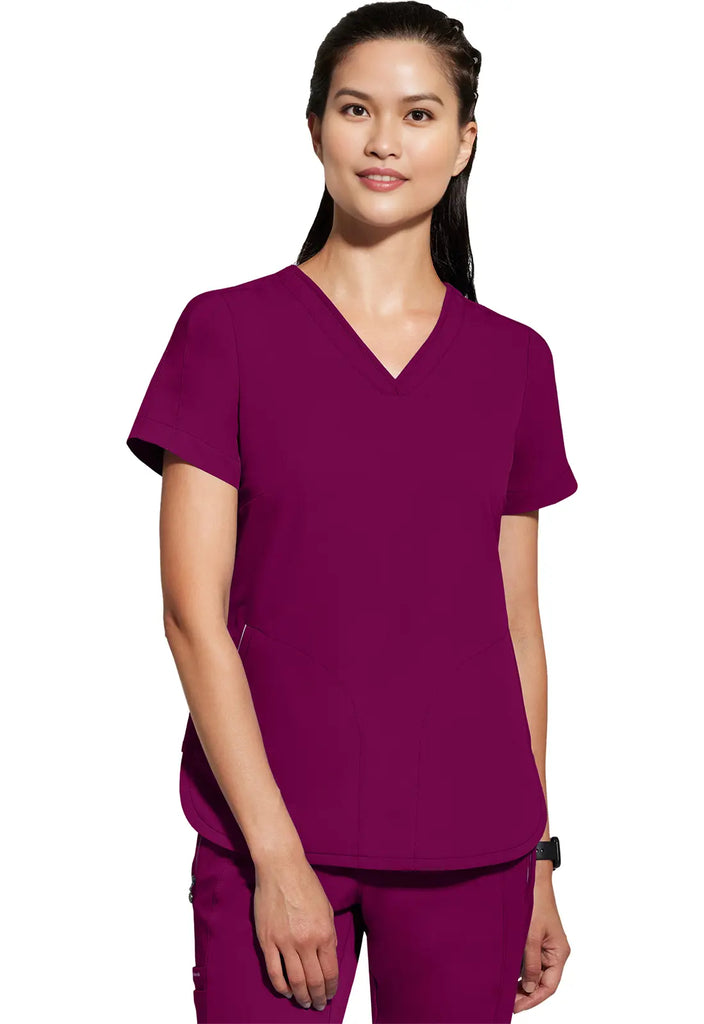 Healing Hands Scrubs Women's Skyler Top Wine | scrub-supply.com