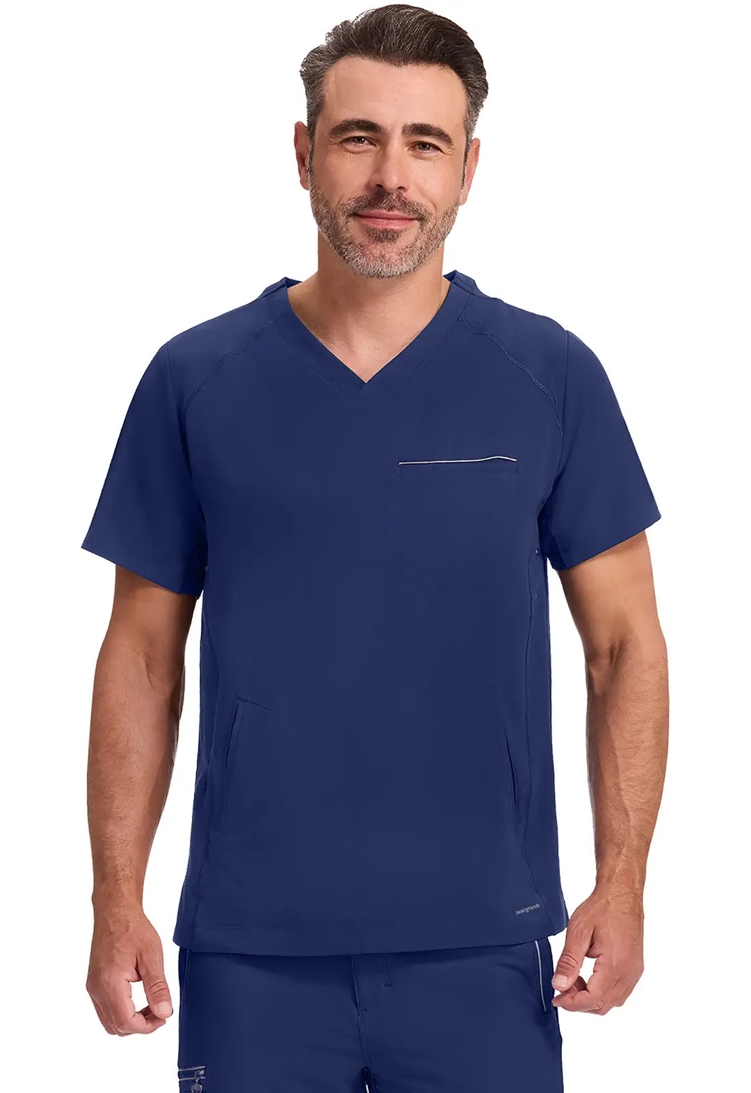 Healing Hands Scrubs Men's Steven Top Navy | scrub-supply.com