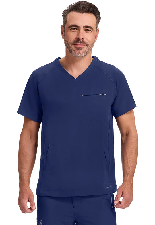 Healing Hands Scrubs Men's Steven Top Navy | scrub-supply.com