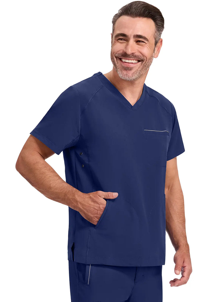 Healing Hands Scrubs Men's Steven Top Navy | scrub-supply.com
