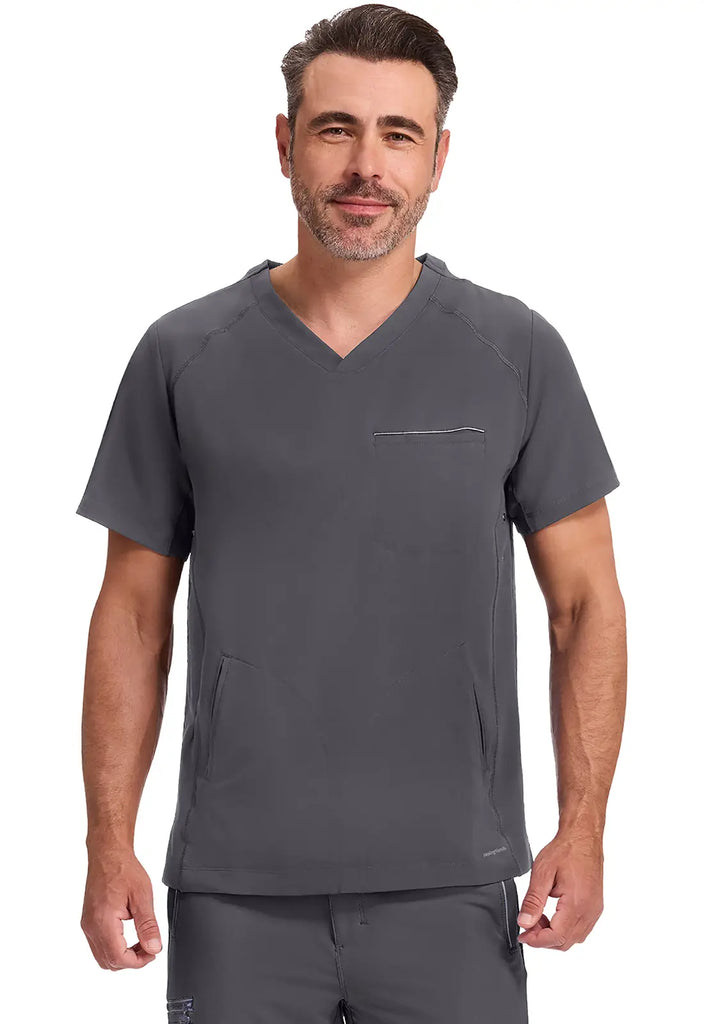 Healing Hands Scrubs Men's Steven Top Pewter | scrub-supply.com