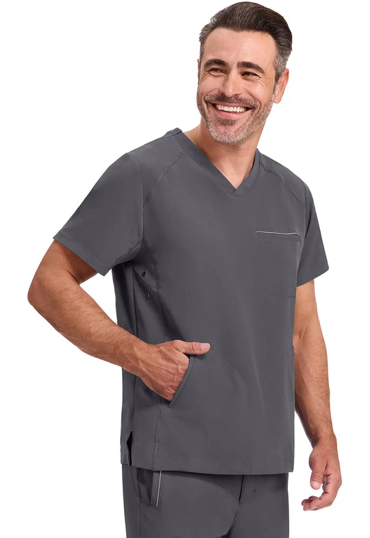 Healing Hands Scrubs Men's Steven Top Pewter | scrub-supply.com