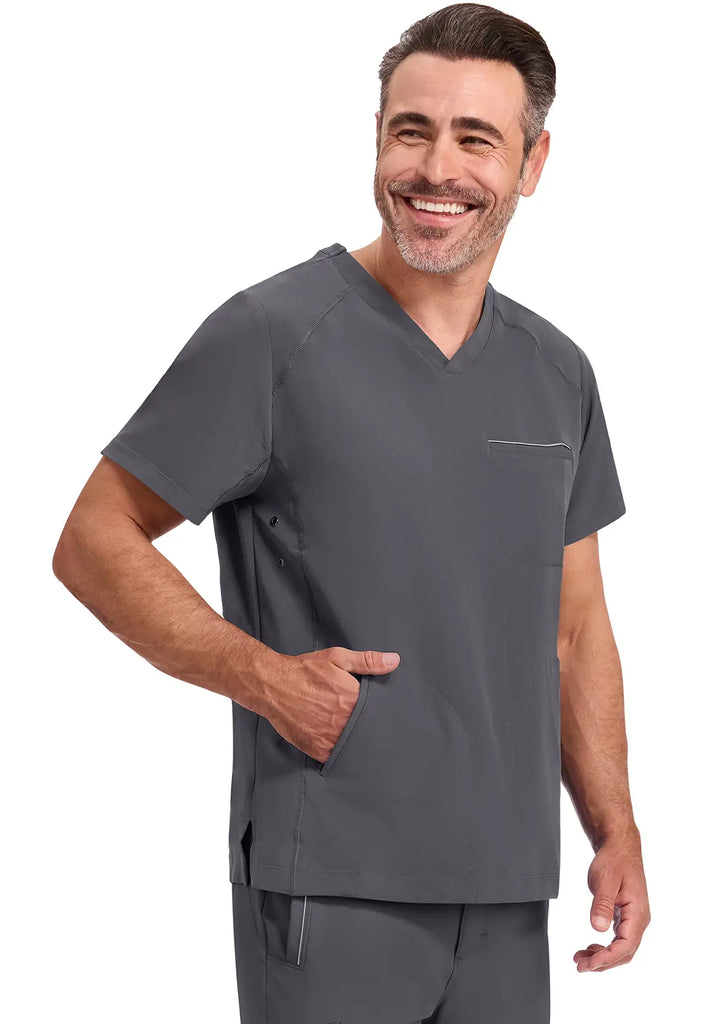Healing Hands Scrubs Men's Steven Top Pewter | scrub-supply.com