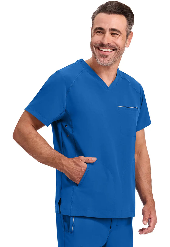 Healing Hands Scrubs Men's Steven Top Royal Blue | scrub-supply.com