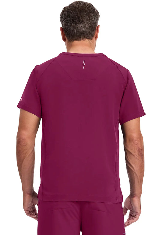 Healing Hands Scrubs Men's Steven Top Wine | scrub-supply.com