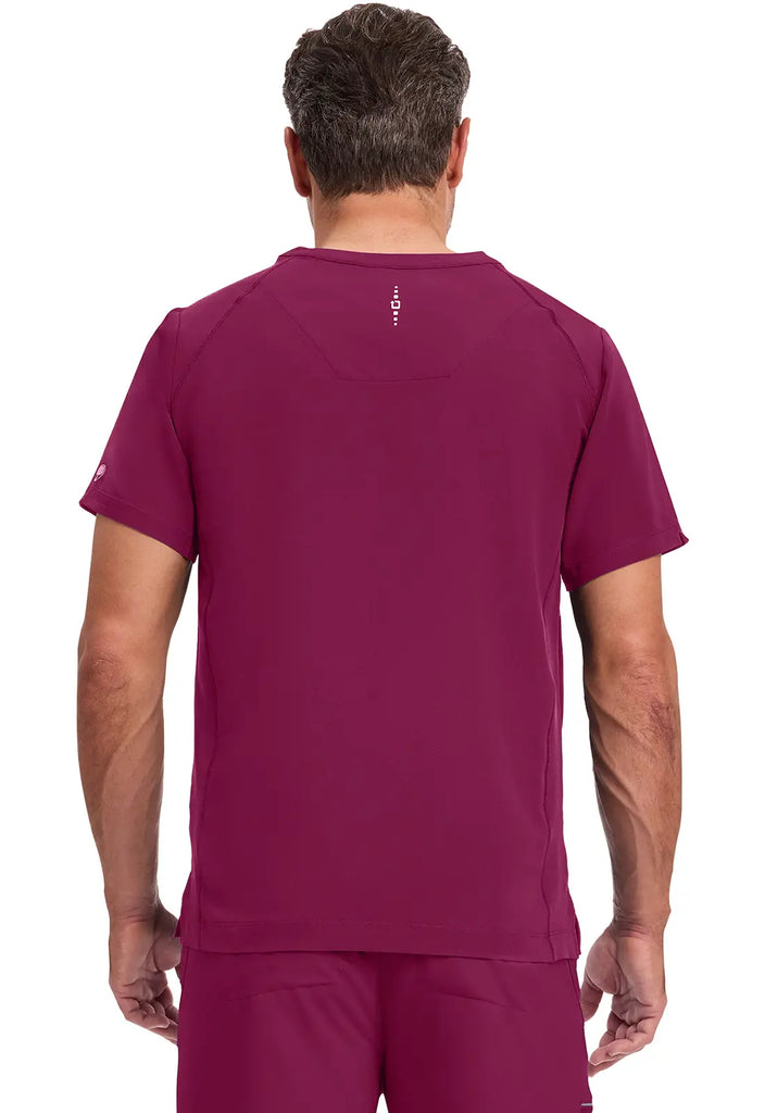 Healing Hands Scrubs Men's Steven Top Wine | scrub-supply.com