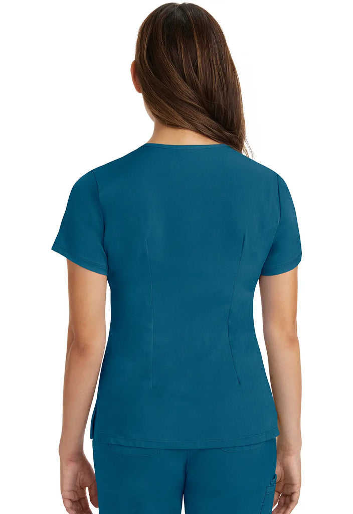Healing Hands Scrubs Women's Monica Top Caribbean Blue | scrub-supply.com