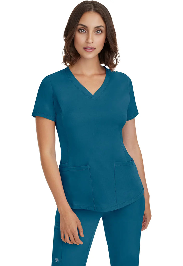 Healing Hands Scrubs Women's Monica Top Caribbean Blue | scrub-supply.com