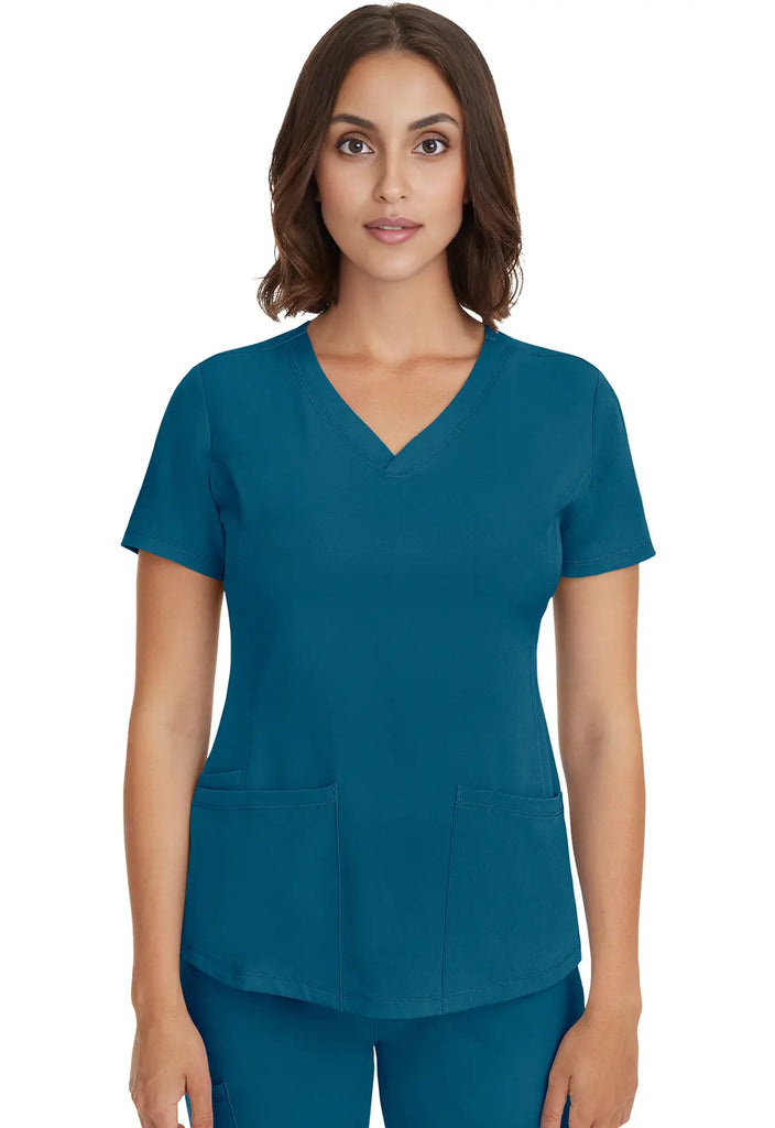 Healing Hands Scrubs Women's Monica Top Caribbean Blue | scrub-supply.com