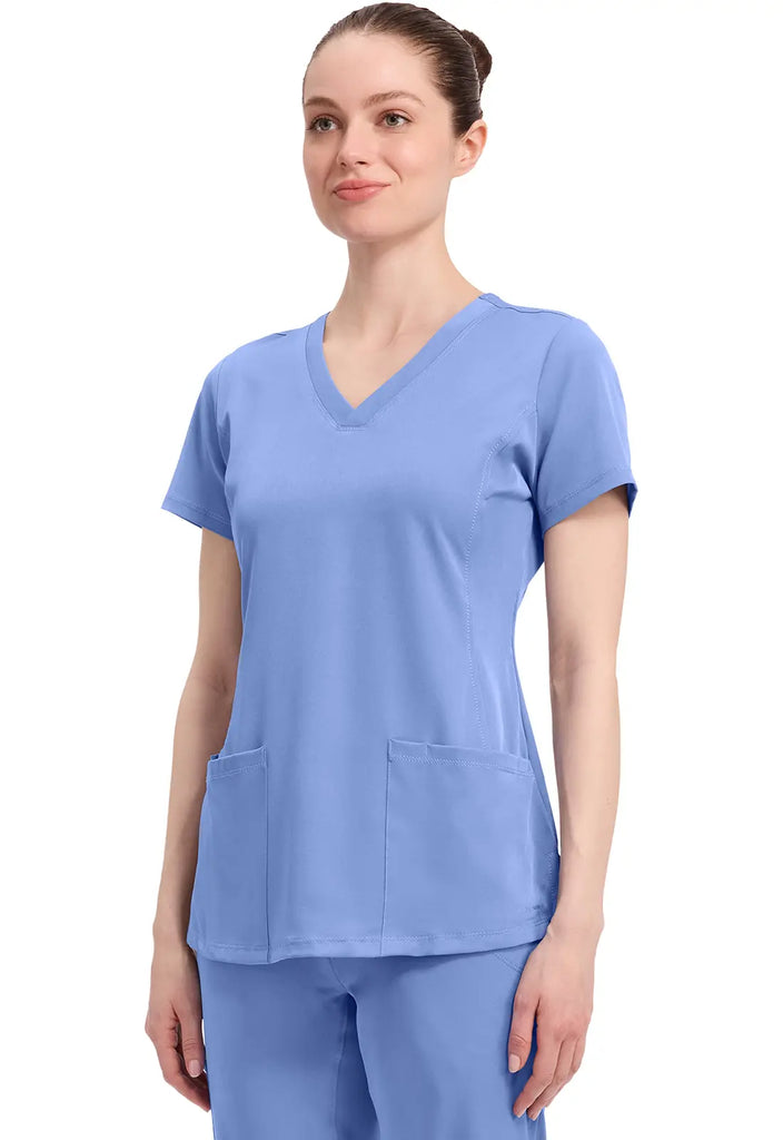 Healing Hands Scrubs Women's Monica Top Ceil Blue | scrub-supply.com