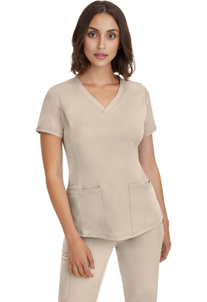 Healing Hands Scrubs Women's Monica Top Khaki | scrub-supply.com
