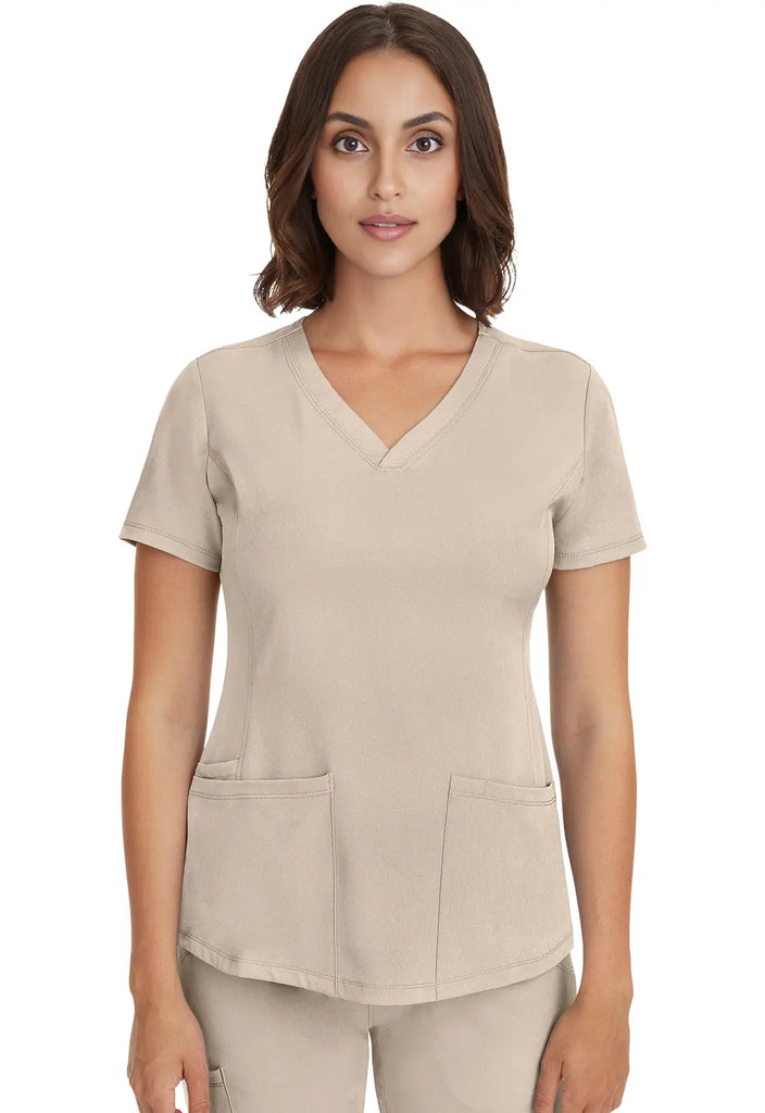 Healing Hands Scrubs Women's Monica Top Khaki | scrub-supply.com