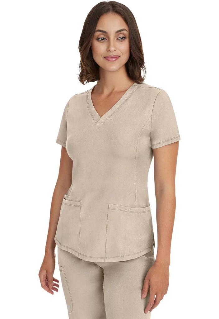 Healing Hands Scrubs Women's Monica Top Khaki | scrub-supply.com
