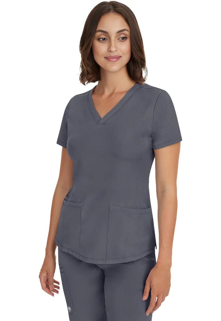 Healing Hands Scrubs Women's Monica Top Pewter | scrub-supply.com