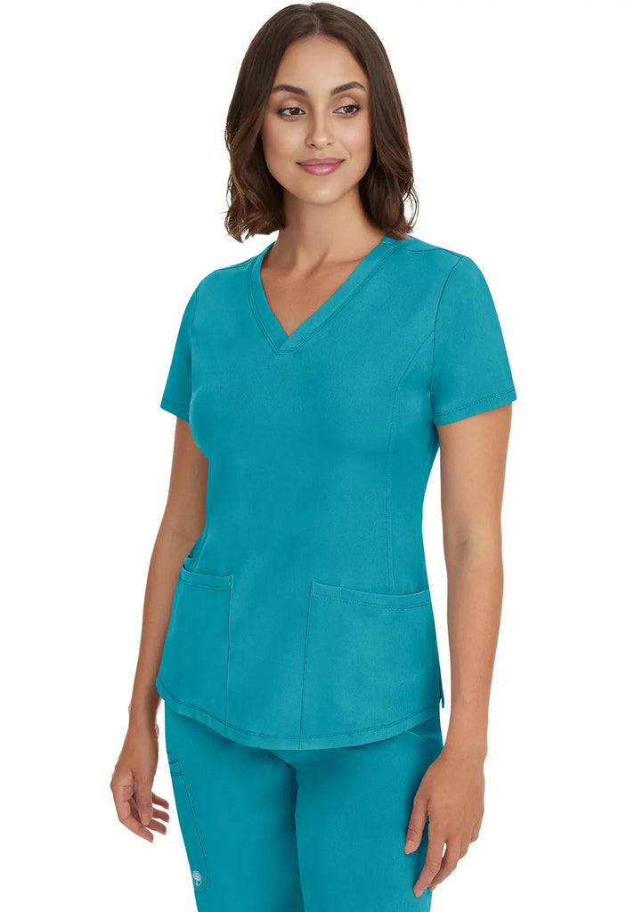 Healing Hands Scrubs Women's Monica Top Teal | scrub-supply.com