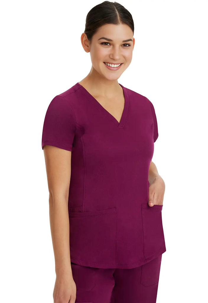 Healing Hands Scrubs Women's Monica Top Wine | scrub-supply.com