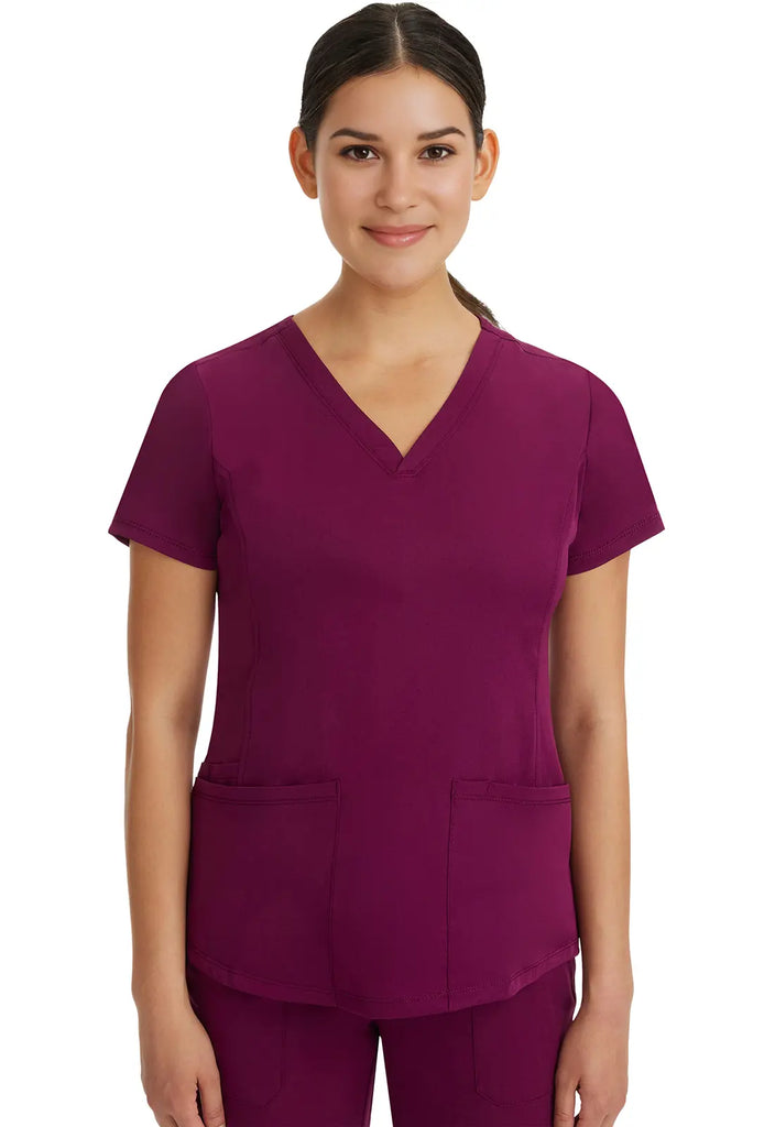 Healing Hands Scrubs Women's Monica Top Wine | scrub-supply.com