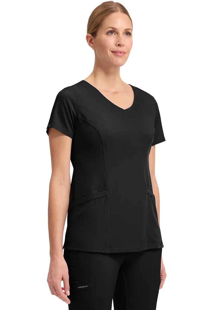 Healing Hands Scrubs Women's Madison Top Black | scrub-supply.com