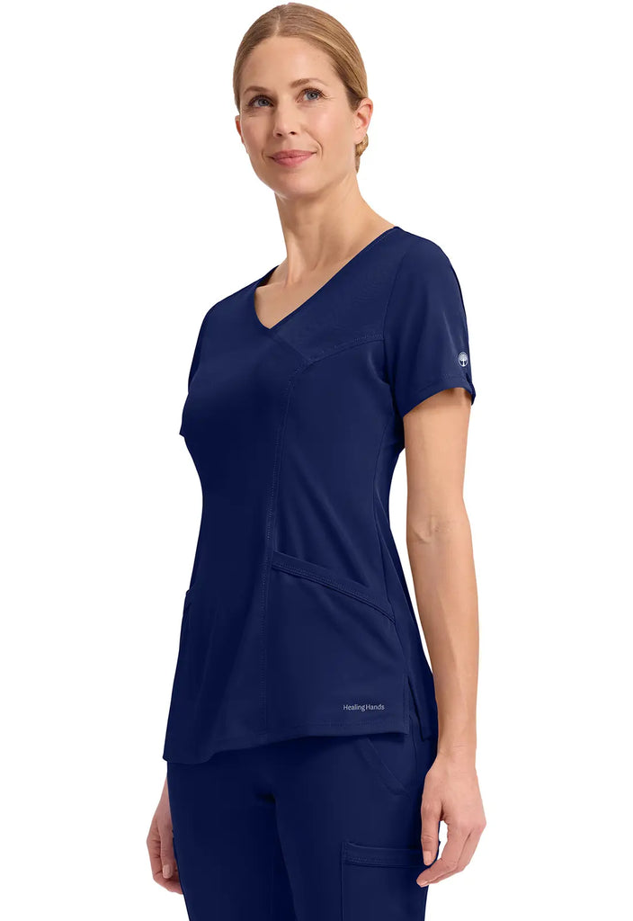 Healing Hands Scrubs Women's Madison Top Navy | scrub-supply.com