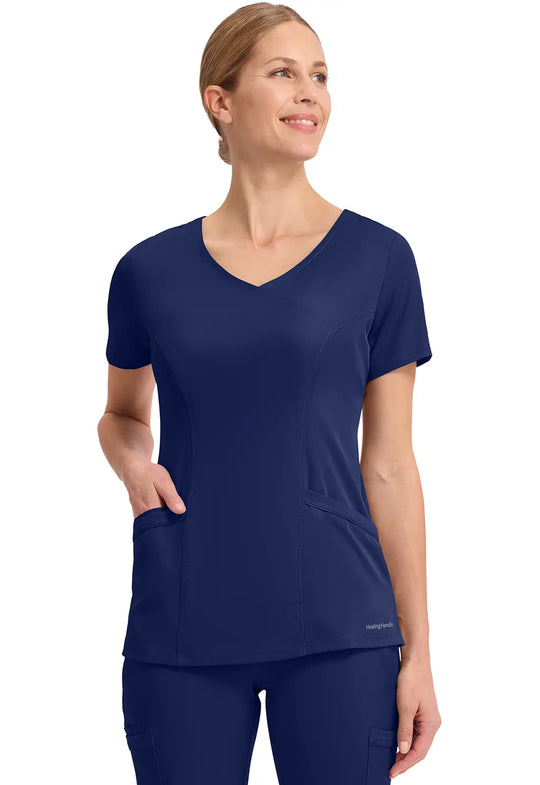 Healing Hands Scrubs Women's Madison Top Navy | scrub-supply.com