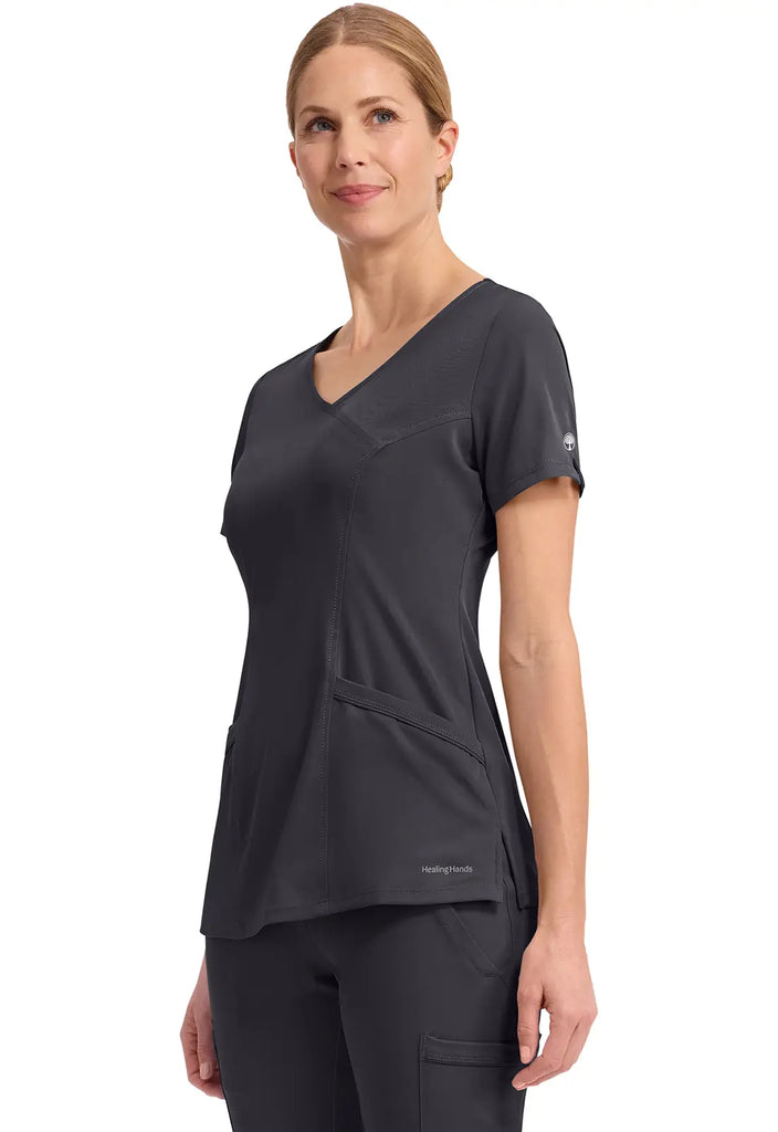 Healing Hands Scrubs Women's Madison Top Pewter | scrub-supply.com