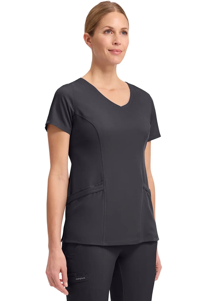 Healing Hands Scrubs Women's Madison Top Pewter | scrub-supply.com