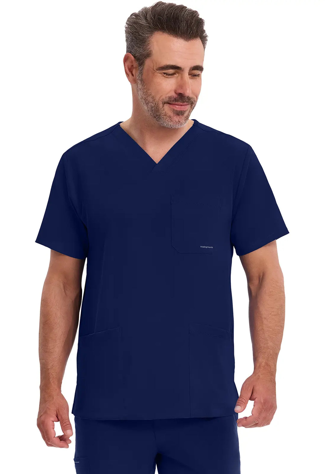 Healing Hands Scrubs Men's Mathew Top Navy | scrub-supply.com