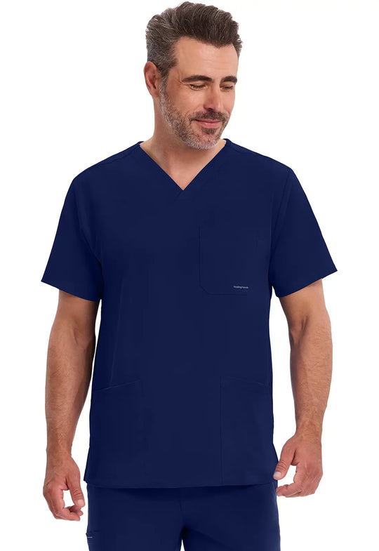 Healing Hands Scrubs Men's Mathew Top Navy | scrub-supply.com