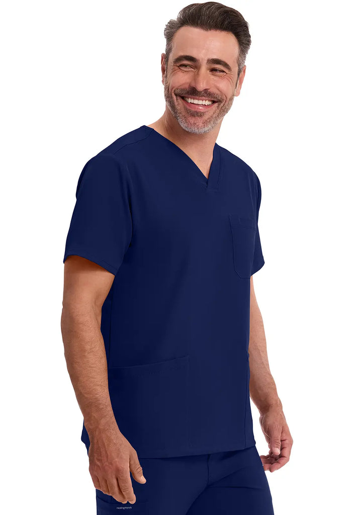 Healing Hands Scrubs Men's Mathew Top Navy | scrub-supply.com