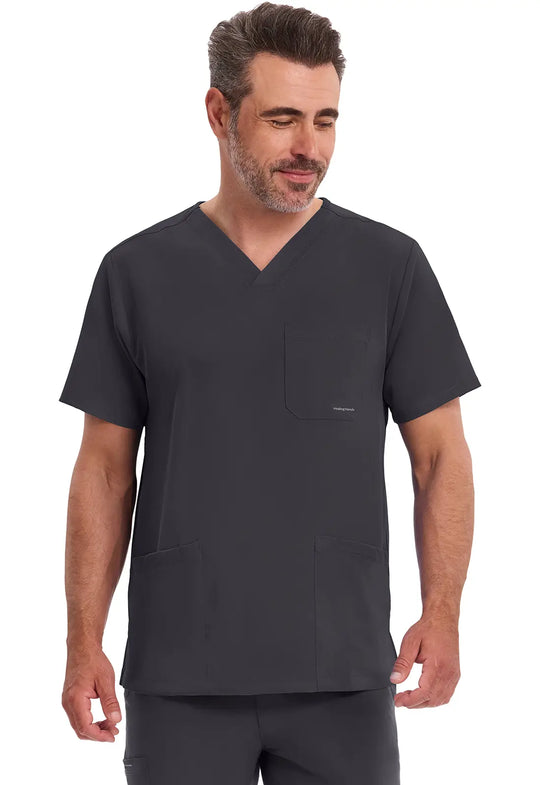Healing Hands Scrubs Men's Mathew Top Pewter | scrub-supply.com