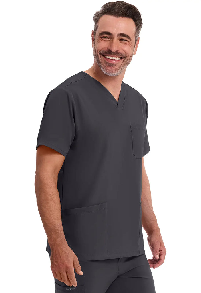 Healing Hands Scrubs Men's Mathew Top Pewter | scrub-supply.com