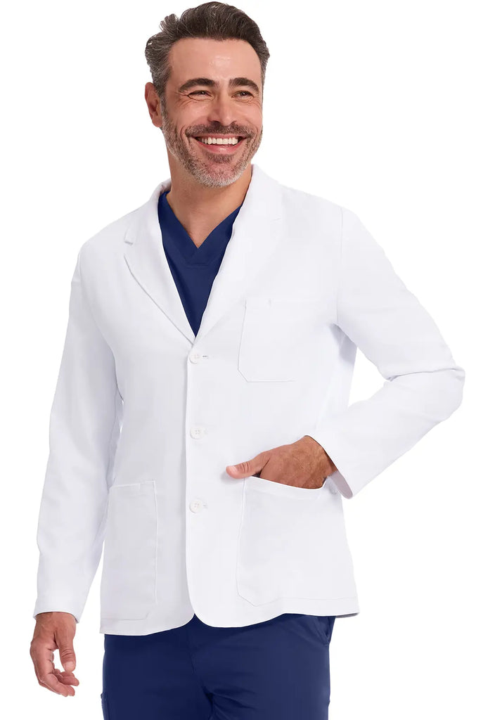 Healing Hands Scrubs Men's Leo Labcoat White | scrub-supply.com