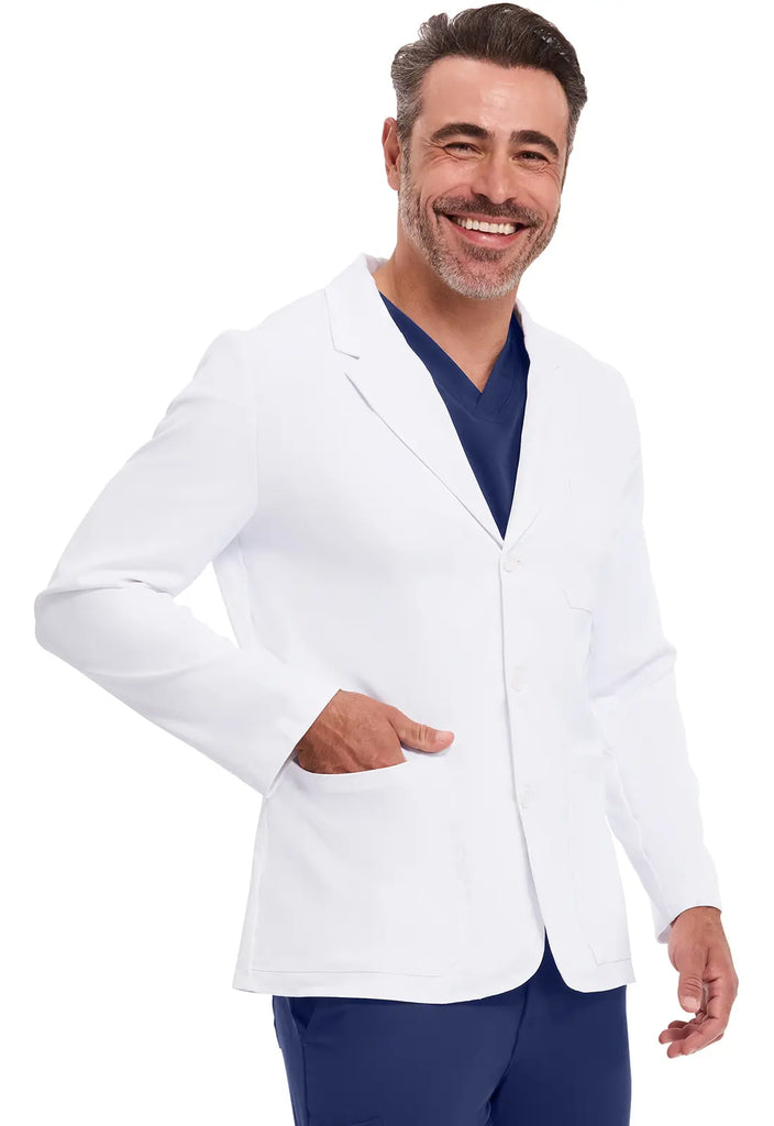 Healing Hands Scrubs Men's Leo Labcoat White | scrub-supply.com