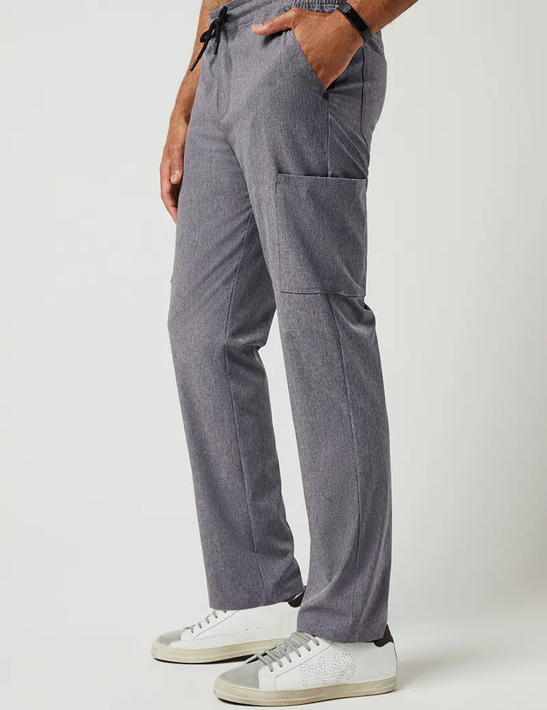 Jaanuu Scrubs Men's Slim Drawstring Pant Heathered Grey | scrub-supply.com