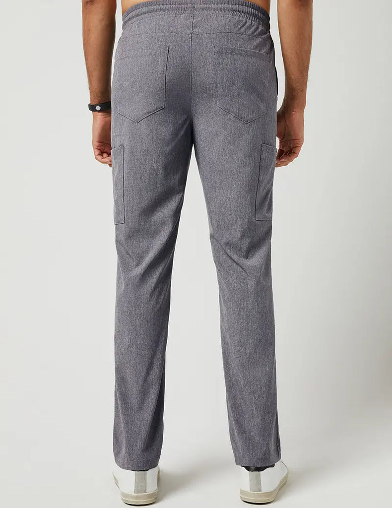 Jaanuu Scrubs Men's Slim Drawstring Pant Heathered Grey | scrub-supply.com