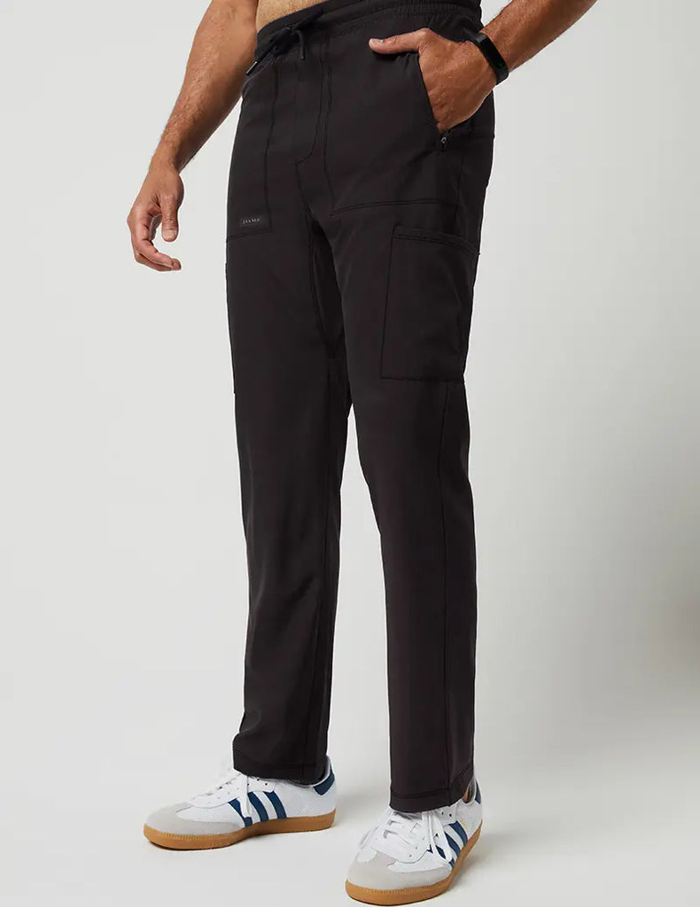 Jaanuu Scrubs Men's Straight Leg Utility Cargo Pant Black | scrub-supply.com